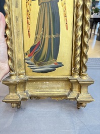 Attributed to C.L. Romoli: 'Trumpeting Angels', oil on panel, Italy, Neo-Gothic, 19th C.