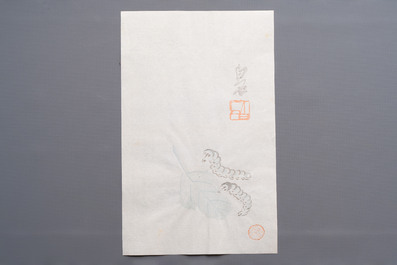 A box containing 24 woodblocks after Qi Baishi and Zhang Daqian, Rong Bao Zhai 荣宝斋 studio, early 20th C.