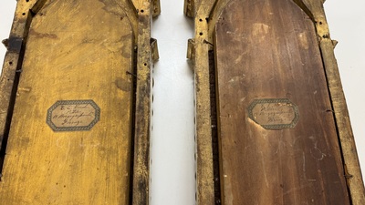 Attributed to C.L. Romoli: 'Trumpeting Angels', oil on panel, Italy, Neo-Gothic, 19th C.