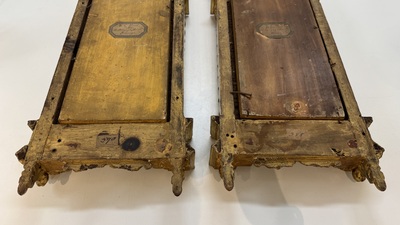 Attributed to C.L. Romoli: 'Trumpeting Angels', oil on panel, Italy, Neo-Gothic, 19th C.