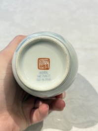 31 Chinese famille rose vases, Qianlong and Jingdezhen marks, 20th C.