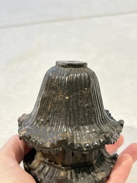 A pair of Chinese soapstone pagodas, 19/20th C.