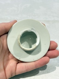 Two pairs of Chinese blue and white covered vases and a large covered vase, 19th C.