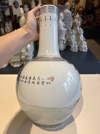 11 Chinese famille rose vases, Guang Hua Yi Pin 光華藝品, Qianlong and Jingdezhen marks, 20th C.