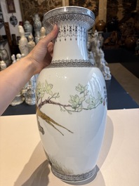 11 Chinese famille rose vases, Guang Hua Yi Pin 光華藝品, Qianlong and Jingdezhen marks, 20th C.