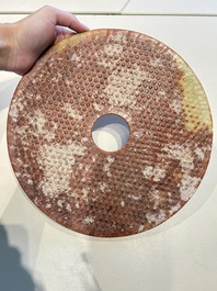 Four large Chinese archaistic jade 'bi' discs, 20th C.