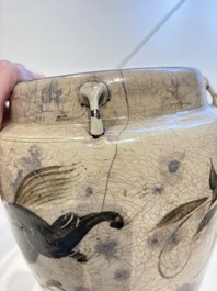 A Chinese cizhou jar with mythical horse design, 17/18th C.