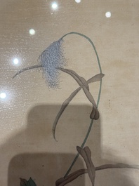 Four Chinese school paintings, ink and colour on paper and silk, one signed Yutianshi 雨田氏 and dated 1919