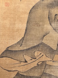 After Ma Yuan 馬遠: 'Sage in the mountain', ink and colour on paper, and after Wan Shouqi 萬壽祺: 'Strange Man', ink and colour on silk, 20th C.