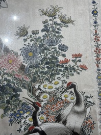 Four Chinese school paintings, ink and colour on paper and silk, one signed Yutianshi 雨田氏 and dated 1919