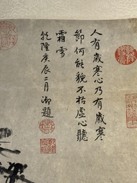 After Ma Yuan 馬遠: 'Sage in the mountain', ink and colour on paper, and after Wan Shouqi 萬壽祺: 'Strange Man', ink and colour on silk, 20th C.