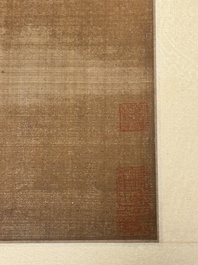 After Ma Yuan 馬遠: 'Sage in the mountain', ink and colour on paper, and after Wan Shouqi 萬壽祺: 'Strange Man', ink and colour on silk, 20th C.