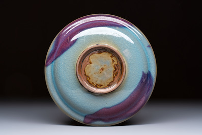 A Chinese purple-splashed 'Jun' plate, 20th C.