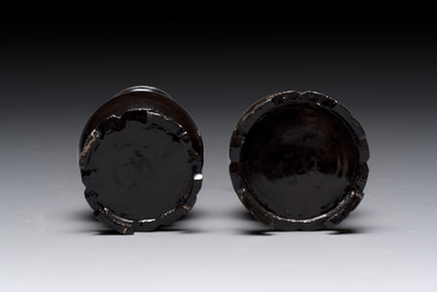 A collection of seven Chinese Fuzhou or Foochow lacquer vases, 19/20th C.