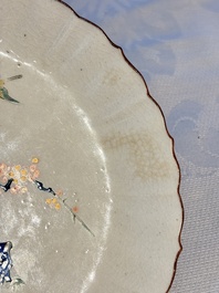 A Japanese Kakiemon-style 'Three Friends of Winter' plate, Edo, late 17/18th C.