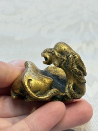 A Chinese gilt bronze 'Camel' paper weight, 19th C.