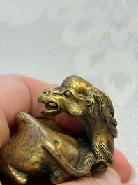 A Chinese gilt bronze 'Camel' paper weight, 19th C.