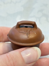 Two Chinese Yixing stoneware teapots and covers, Mengchen 孟臣 marks, 19th C.