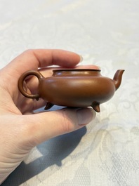 Two Chinese Yixing stoneware teapots and covers, Mengchen 孟臣 marks, 19th C.