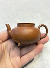 Two Chinese Yixing stoneware teapots and covers, Mengchen 孟臣 marks, 19th C.