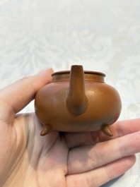 Two Chinese Yixing stoneware teapots and covers, Mengchen 孟臣 marks, 19th C.