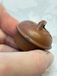 Two Chinese Yixing stoneware teapots and covers, Mengchen 孟臣 marks, 19th C.