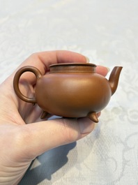 Two Chinese Yixing stoneware teapots and covers, Mengchen 孟臣 marks, 19th C.