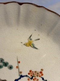 A Japanese Kakiemon-style 'Three Friends of Winter' plate, Edo, late 17/18th C.