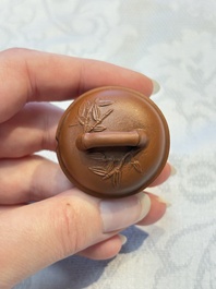 Two Chinese Yixing stoneware teapots and covers, Mengchen 孟臣 marks, 19th C.