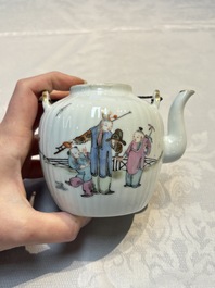 A Chinese famille rose teapot and cover, Tongzhi mark and of the period