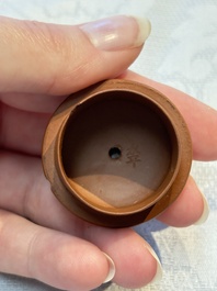 Two Chinese Yixing stoneware teapots and covers, Mengchen 孟臣 marks, 19th C.