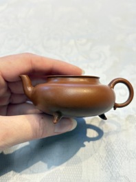 Two Chinese Yixing stoneware teapots and covers, Mengchen 孟臣 marks, 19th C.