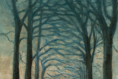 Attributed to Sadji or Sha Qi (Sha Yinnian 1914-2005): 'De Jing Wu Er Dao 德經無二道', oil on canvas, 20th C.