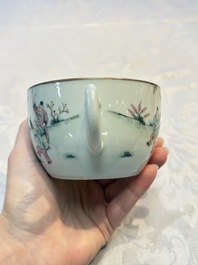 Two Chinese famille rose teapots and covers, signed Yun Xuan Shi 雲軒氏, Guanyao and Tongzhi mark, dated 1888, 19th C.