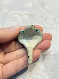 A pair of Chinese famille rose models of a boy riding a qilin and a bitong, 19/20th C.