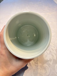 A pair of Chinese famille rose models of a boy riding a qilin and a bitong, 19/20th C.