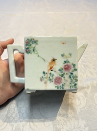 Two Chinese famille rose teapots and covers, signed Yun Xuan Shi 雲軒氏, Guanyao and Tongzhi mark, dated 1888, 19th C.