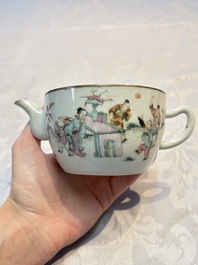 Two Chinese famille rose teapots and covers, signed Yun Xuan Shi 雲軒氏, Guanyao and Tongzhi mark, dated 1888, 19th C.