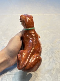 A pair of Chinese polychrome export models of dogs, Qianlong