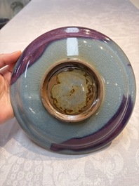 A Chinese purple-splashed 'Jun' plate, 20th C.