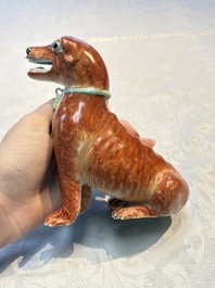 A pair of Chinese polychrome export models of dogs, Qianlong