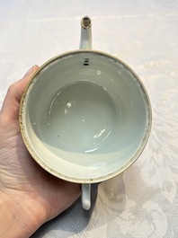 Two Chinese famille rose teapots and covers, signed Yun Xuan Shi 雲軒氏, Guanyao and Tongzhi mark, dated 1888, 19th C.