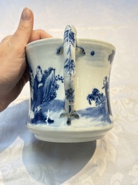 Two Chinese blue and white teapots and covers depicting goldfish and 'Wu Lao Guan Taiji 五老觀太極', Daoguang mark, 19th C.