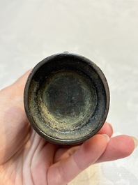 Two small Chinese bronze archaistic vases, Yuan/Ming