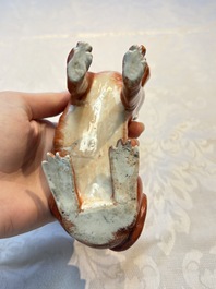 A pair of Chinese polychrome export models of dogs, Qianlong