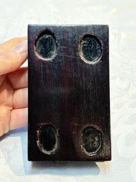 A pair of Chinese famille rose models of a boy riding a qilin and a bitong, 19/20th C.