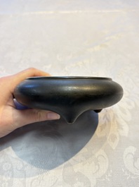 Two Chinese bronze tripod censers, Xuande and double-vajra mark, 19th C.