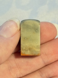 Two Chinese soapstone seals with an original buffalo-horn box, Ignace 依溺斯 mark, 20th C.