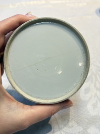 A Chinese blue and white Wang-Bu-style go stones or Yunzi 雲子 box, a four-tier stacking box and a covered jar, 19th C.