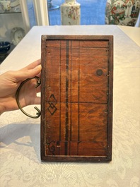 A set of four Chinese famille rose 'Landscape' plaques mounted in a wooden frame, signed Wang Yunquan 王雲泉, together with four plaques, 20th C.